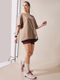 Brown Drop Shoulder Oversize T Shirt