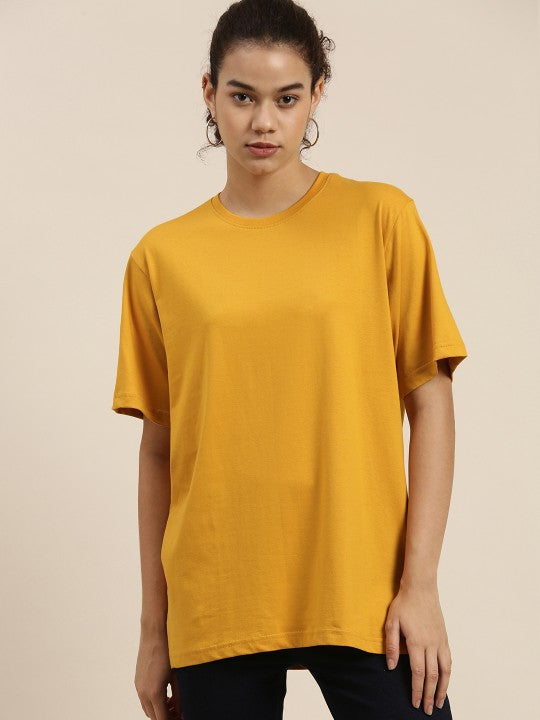 Mustard Drop Shoulder Oversize T Shirt