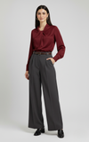 Tailored Wide Leg Pants - Dark Gray