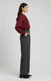Tailored Wide Leg Pants - Dark Gray