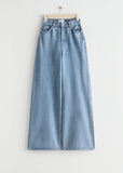 Icy Blue High Waisted Wide Leg