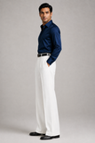 Mens Tailored Wide Leg Pants - Pure White