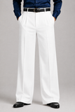 Mens Tailored Wide Leg Pants - Pure White