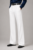 Mens Tailored Wide Leg Pants - Pure White
