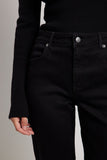Premium Black Mid Waist Straight Jeans