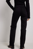 Premium Black Mid Waist Straight Jeans