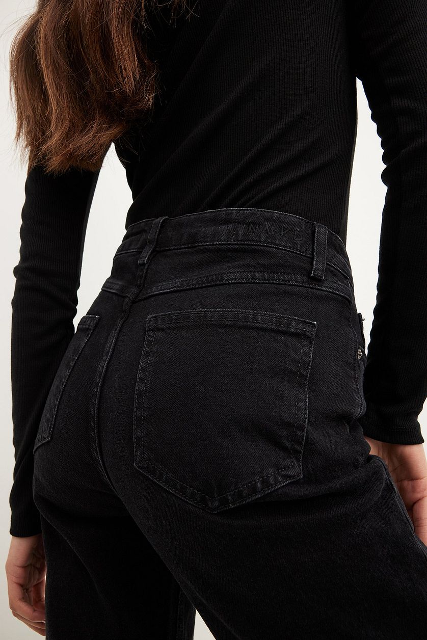 Premium Balck Mom High Waist Jeans