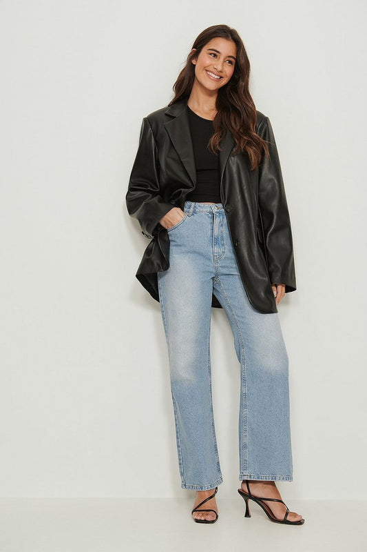 High waist Relaxed Straight Jeans