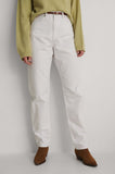 Loose Fit  Straight Jeans - White