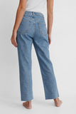 High Waist Straight Cropped Jeans