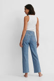 High Waist Straight Cropped Jeans