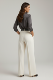 Tailored Wide Leg Pants - Off White