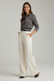 Tailored Wide Leg Pants - Off White