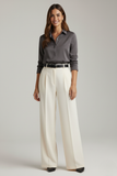 Tailored Wide Leg Pants - Off White