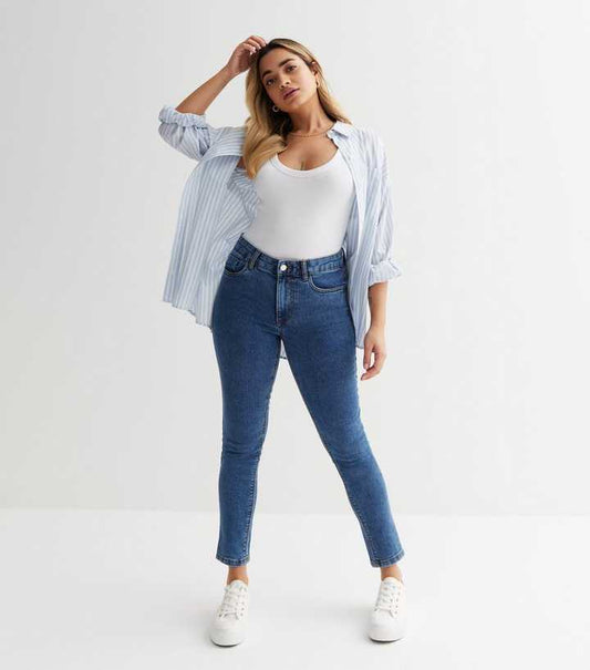 Skinny Jeans Blue Mid Rise Amie