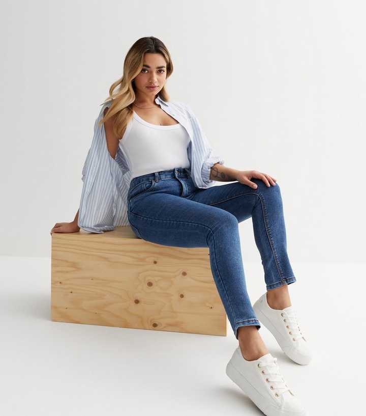 Skinny Jeans Blue Mid Rise Amie
