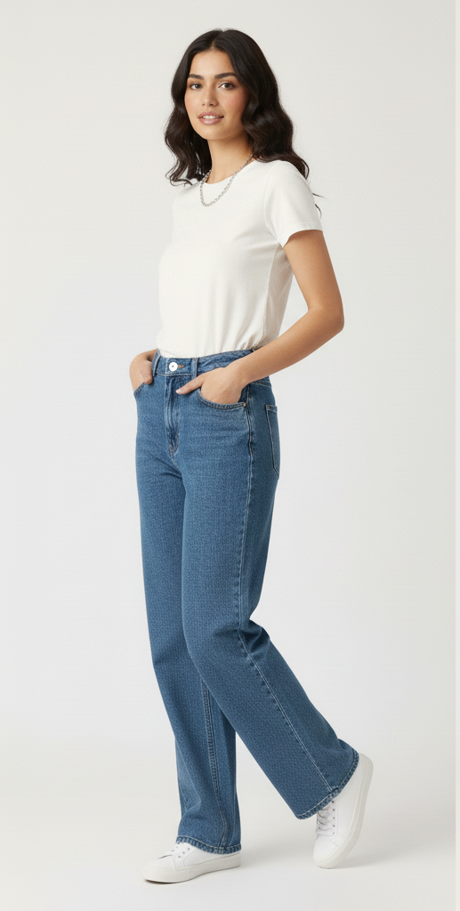 Mid Blue Wide Leg