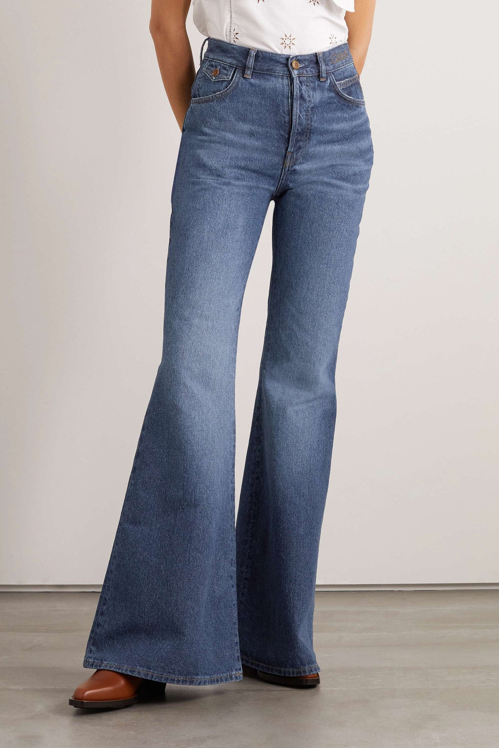 Mid Blue Bell Bottoms.